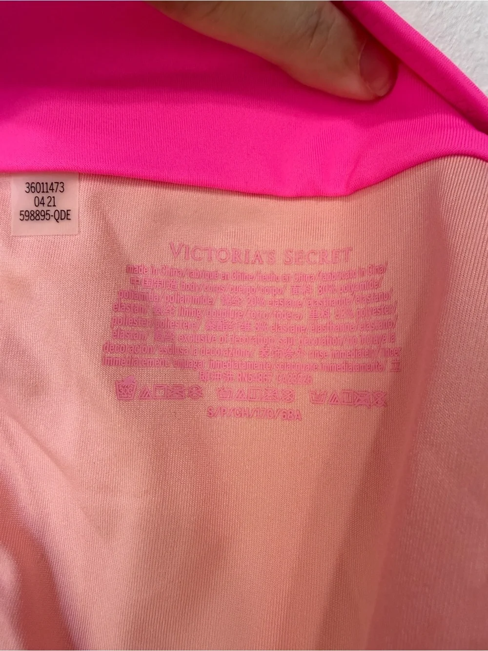 Victoria’s Secret Neon Pink Bikini Set Triangle Top XS Bottom Small